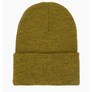 LA Apparel Classic Cuff Beanie (in Golden Olive Heather)